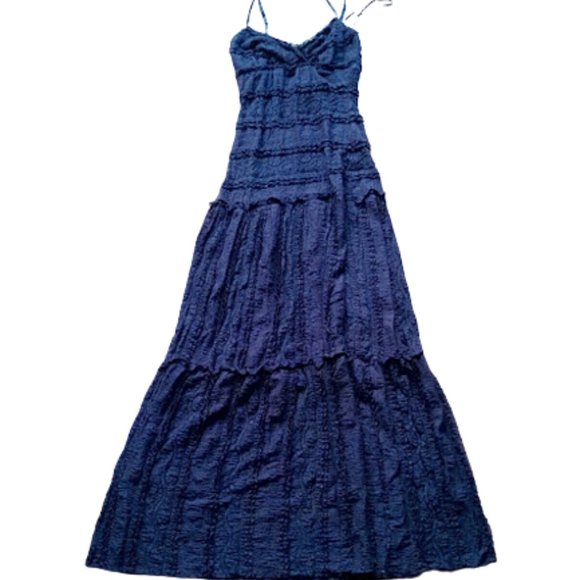 LE CHATEAU Brown Crochet Maxi Hippy Boho Dress XS NEW NWT - Picture 1 of 8